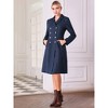 Hobemty Women's Tweed Collared Double Breasted A-Line Formal Work Dress - 3 of 4
