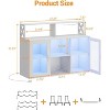 Bar Cabinet, Home Coffee Cabinet with Glass Rack, Storage Buffet Cabinet Coffee Bar Cabinet, for Home, Kitchen - 2 of 4