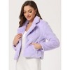 INSPIRE CHIC Women's Autumn Winter Cropped Notch Lapel Faux Fur Fluffy Jacket - 2 of 4