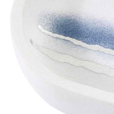 Murano White and Silver Resin Soap Dish