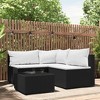 vidaXL Patio Furniture Set - 4 Piece Modular Black Poly Rattan Lounge Set with Cushions for Garden/Outdoor/Patio - 2 of 4