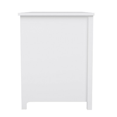 White Wood Home Office Desk with Brass Hardware and Storage