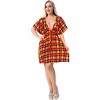 LA LEELA Women's Beachwear Swimsuit Coverups for Women Summer Swim Beach Cover Ups for Swimwear Women Mini Wrap Dresses for Women XL- XXL Red, Check - 4 of 4