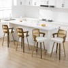 Bekrvio 26" Swivel Counter Height Bar Stools Set of 1/2/3/4,Faux Leather Upholstered Bar Chairs with Back & Arm for Kitchen Island,Black - 3 of 4