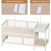 JOYMOR 8 in 1 Convertible Crib with Changer, Include 2” Mattress, Converts to Bassinet, Mid Crib, Full Size Crib, Daybed,Toddler Bed and Playard - 4 of 4