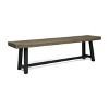 Outdoor Acacia Wood Bench, Sandblast Gray Finish and Black - 4 of 4