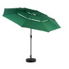 Gulches 9ft 3 Tier Auto-tilt Umbrella £¬Outdoor Patio Umbrella£¬Market Table Pool Deck Umbrella (Base Not Included)( Dark green ) - 3 of 4