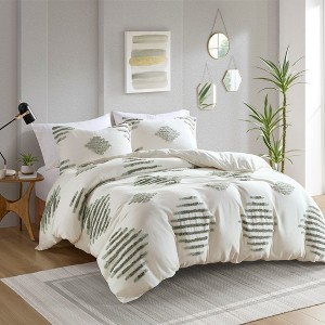 King/Cal King 3 Piece Cotton Blend Chenille Duvet Cover Set - 1 of 1