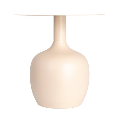 Cream Round Metal 18" Chic Side Table