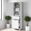 Tall Bathroom Storage Cabinet with 2 Drawers and 1 Door, Freestanding MDF Cabinet with Adjustable Shelf, Anti-Tip Device - 2 of 4