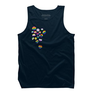 Adult Design By Humans Rainbow LBGTQIA+ Pride Badges By Roadhouse Tank Top - 1 of 2