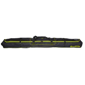 Sportube Traveler 6 Foot Single Pair Ski & Pole Airline Luggage Bag with Padding and PVC Coating, Fits All Ski Types, Black/Green - 1 of 4