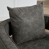 CAVINAS 360° Swivel Barrel Accent Chair,Rotating Sitting Chair,Modern Leather Chair with Weathered Wood Base for Living Room,Nursery,Office - 4 of 4