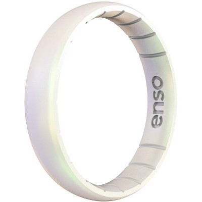 Enso Rings Thin Birthstone Series Silicone Ring - 8 - Moonstone