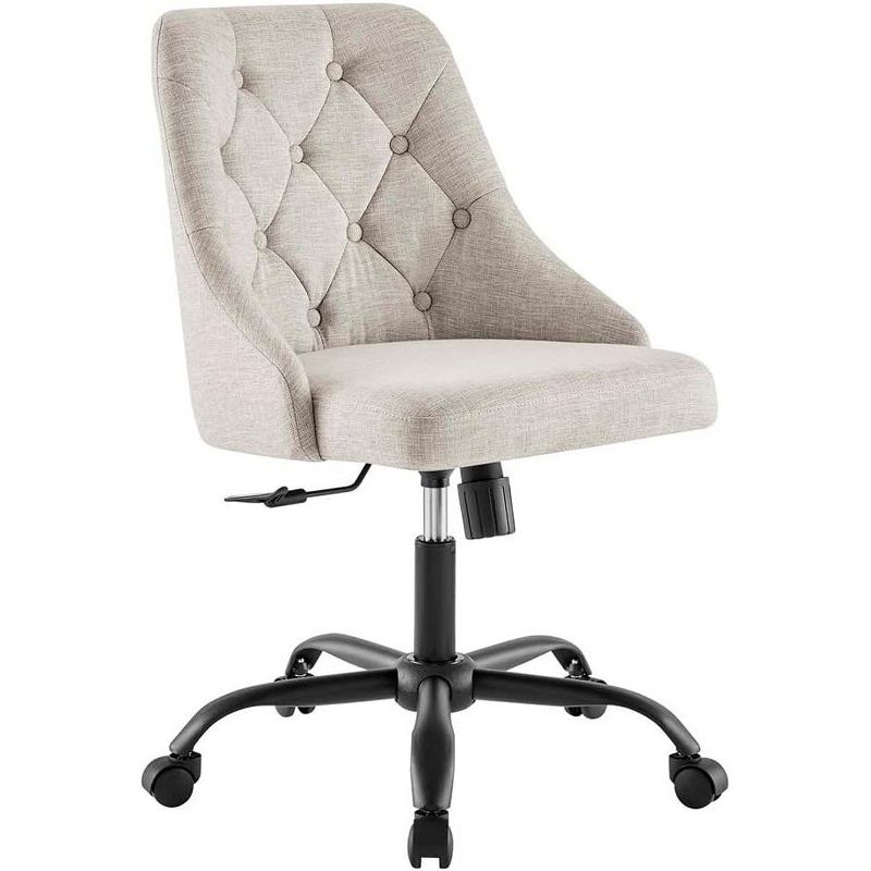 Modway Distinct Tufted Swivel Upholstered Office Chair, Black Beige 23 x 20.5 x 32, 1 of 2