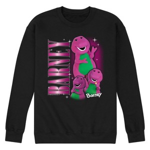 Men's - Mattel - Barney Retro Character Grid Graphic Fleece Sweatshirt - 1 of 4