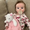 EVERYDAY KIDS Large Lovey Baby Security Blanket  Sweet Cat Stuffed Animal on 30”  Pink Snuggle Baby Blanket; Fluffy Fleece with Attached Plush Toy - 3 of 4