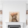 Kate & Laurel All Things Decor 30"x30" Sylvie Adorable Floral Boho Cat Framed Canvas by The Creative Bunch Studio White - 4 of 4