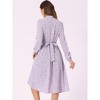 INSPIRE CHIC Women's Floral Print Long Sleeve Back Tie Flowy Midi Boho Dress - 4 of 4