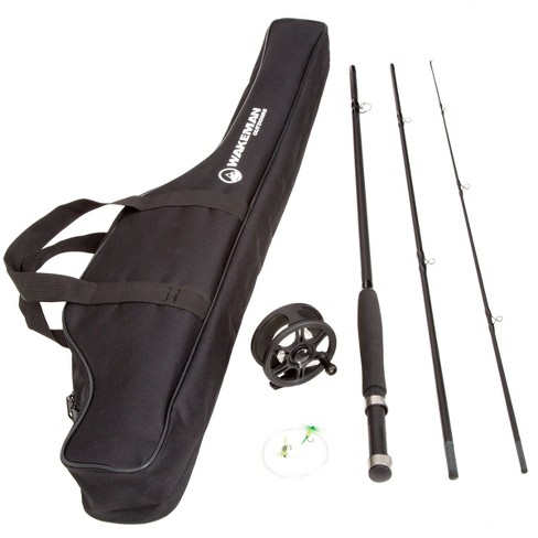 Fly Fishing Rod And Reel Combo - Including Carrying Case, Flies, And  Fishing Line - Charter Series Gear And Accessories By Wakeman (black) :  Target