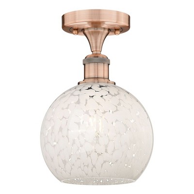 White Mouchette - 1 Light Semi-Flush Mount In Modern Style-10.13 Inches Tall and 8 Inches Wide