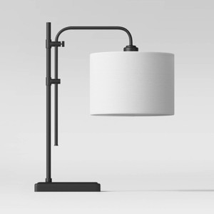 Knox Adjustable Shaded Table Lamp Black - Threshold™ - 1 of 2