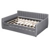 TIRAMISUBEST Full Size Upholstered daybed with Trundle and Wood Slat Support - 4 of 4