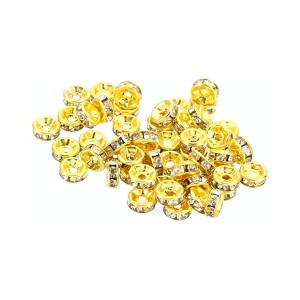 Unique Bargains Rhinestone Small Round Bulk Glass Spacer Beads for Jewelry Making 100 Pcs - 1 of 4
