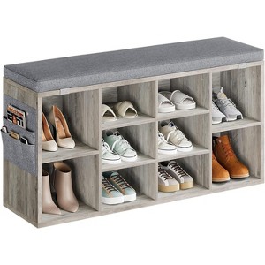 Shoe Storage Cabinet Bench,Entryway Bench with Storage and Seating,Shoe Rack with Cushion and Adjustable Shelf - 1 of 4