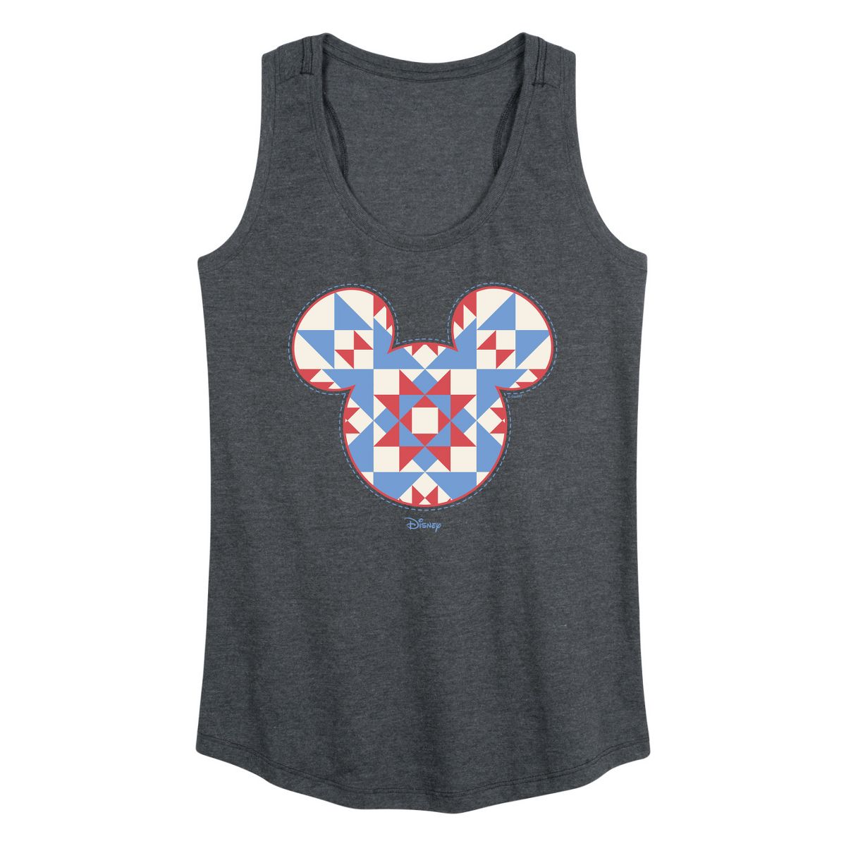 Women's - Disney - Mickey Ears Quilt Graphic Racerback Tank