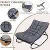 Rocking Papasan Chairs, Outdoor Lounge Chairs with Cushions, Sturdy Metal Frame, Reading Chairs for Adults, Padded Seat for Patio, Garden - 3 of 4