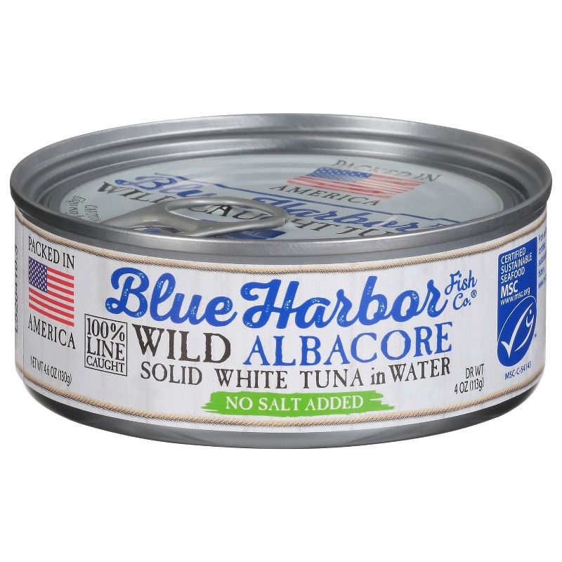 Blue Harbor Solid Albacore Tuna in Water No Salt Added - 4oz, 1 of 6