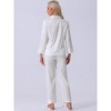 cheibear Women's Satin Loungewear Button Down Long Sleeve with Pants Silky Pajamas Sets - 3 of 4