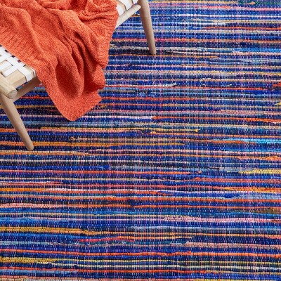 Handwoven Whimsy Yellow Cotton & Wool 30" Rectangular Area Rug