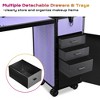 Byootique Portable Rolling Nail Table Kit with Makeup Train Case Aluminum Purple - 4 of 4