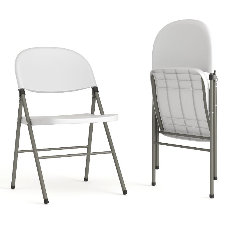 Flash Furniture HERCULES Series White Plastic Folding Chairs, 1 of 15