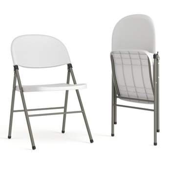 Flash Furniture HERCULES Series White Plastic Folding Chairs