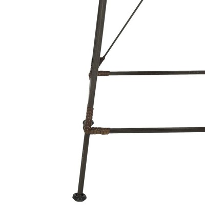 Minerva Brown and Black Wicker Counter Stools, Set of 2