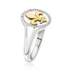 Ross-Simons 0.10 ct. t.w. Diamond Fleur-De-Lis Ring in Sterling Silver With 18kt Gold Over Sterling - 3 of 4