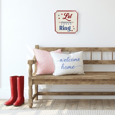 Patriotic Red White and Blue Metal Wall Sign