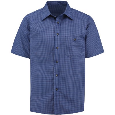 Camisa Social Trabalho Red Kap Masculina - Manga Longa Sem Bolsos | Azul Claro | Tecido Durabilidade