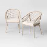 Exmore 2pk Washed Rattan Barrel Patio Dining Chairs - Threshold™