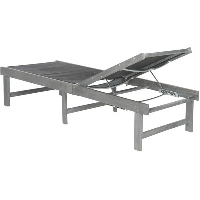 Contemporary Gray Acacia Wood Recliner Chaise Lounge
