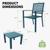 3-Piece Small Patio Bistro Set with Stackable Chairs & Side Table, Space-Saving Outdoor Furniture for Porch, Garden, Balcony - 3 of 4
