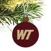 West Texas A&M Primary Logo Mini Small Tiny Wood Christmas Tree Holiday Ornament - 3 of 4