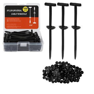 Itopfox Universal Cable Tie Buckles with Storage Box - 100PCS for Car Fenders Engine Covers Mudguards Bumpers & Interior Parts Tool-Free Installation - 1 of 4