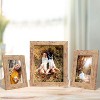 Attop 5x7 Picture Frame Set of 4, High Definition Real Glass Rustic Brown Frame, for Tabletop and Wall Mounting - 3 of 4