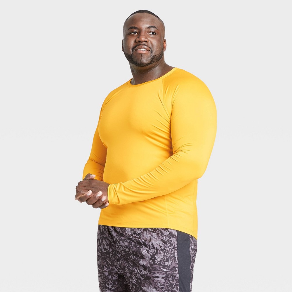 Men's Long Sleeve Fitted T-Shirt - All in Motion Gold XXL, Men's was $20.0 now $14.0 (30.0% off)