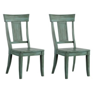 South Hill Panelled Back Dining Chair (Set Of 2) - Deep Aqua - Inspire Q, Deep Blue