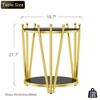Dolonm Modern Luxury Gold End Table for Living Room, Round 8mm Black Tempered Glass Sofa Side Table - 2 of 4